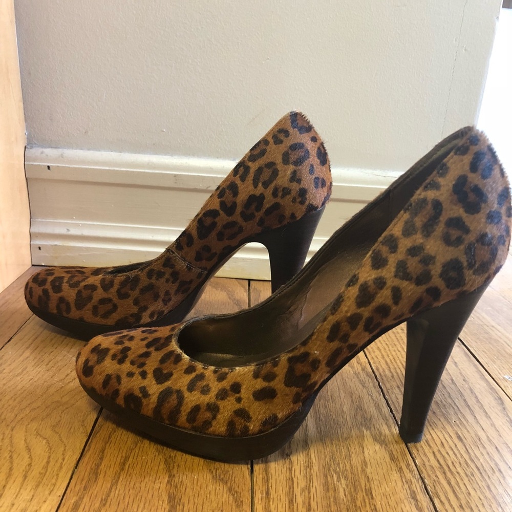 Leopard Print Faux Calf Hair Pumps